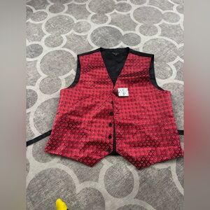 Pronto Uomo Red and Black Patterned Vest